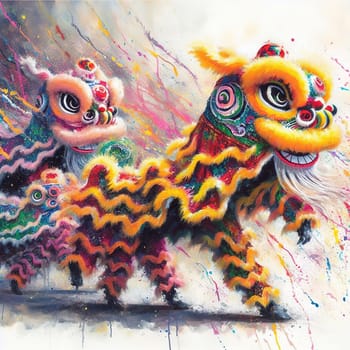 Beautiful illustration for Chinese New Year. Generative AI. High quality illustration