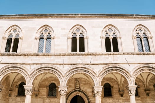 Ancient princely palace with an arcade. Dubrovnik, Croatia. High quality photo