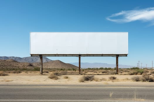 An empty billboard by the highway.