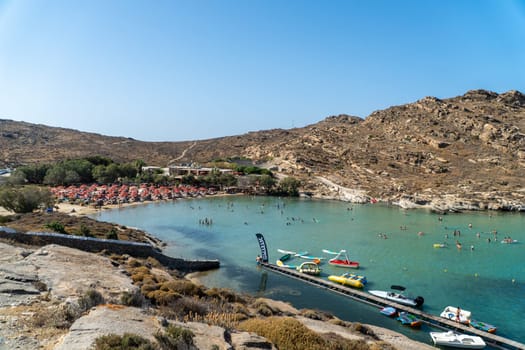 Monastiri Beach in Paros, panoramic view