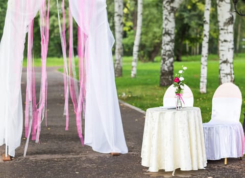 Wedding Ceremony Decorations Outdoors. wedding in nature