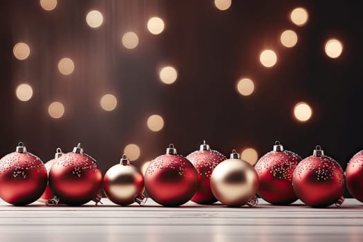 Christmas background with copy space for text, 3D rendered, realistic by Generative AI.