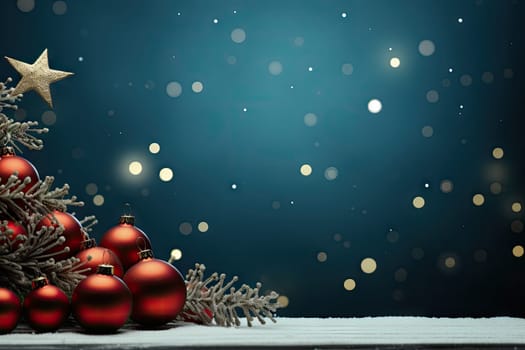 Christmas background with copy space for text, 3D rendered, realistic by Generative AI.