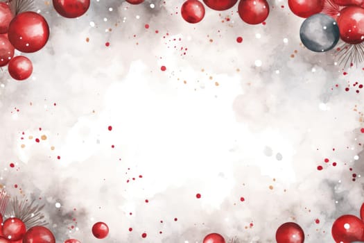 Mock up watercolor Christmas background with empty space for text by Generative AI.