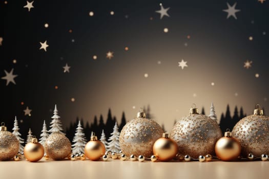 Christmas background with copy space for text, 3D rendered, realistic by Generative AI.