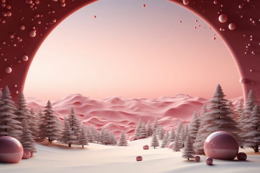 Christmas background with copy space for text, 3D rendered, realistic by Generative AI.