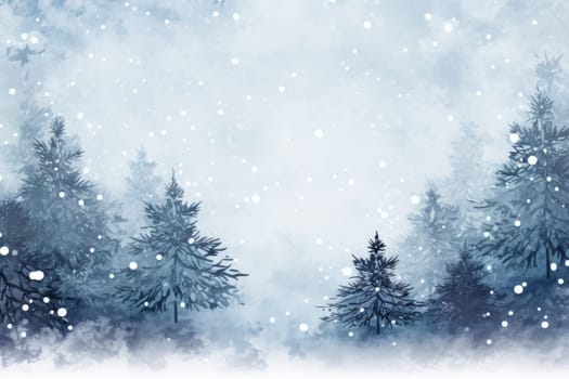 Mock up watercolor Christmas background with empty space for text by Generative AI.