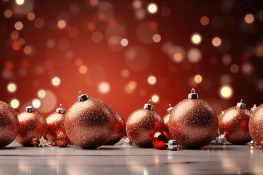 Christmas background with copy space for text, 3D rendered, realistic by Generative AI.