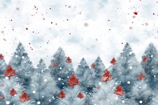 Mock up watercolor Christmas background with empty space for text by Generative AI.