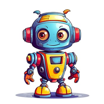 Cartoon cool robots. Funny cyborgs. T-Shirt, Sticker. AI Generated
