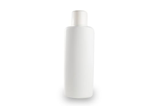 Plastic Shampoo Bottle With Flip-Top Lid. MockUp Template For Your Design