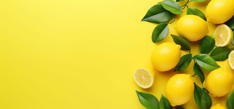 close-up top nature healthy vegetarian group slice design fresh yellow fruit tropical isolated view diet summer natural juicy food top background lemon. Generative AI.