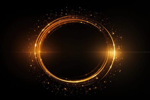 Gold Circle line abstract background. Generative AI.