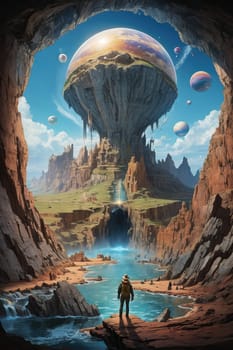 Journey to the center of the earth. Surreal sci-fi. AI generated