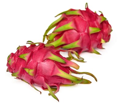 fresh red dragon fruit - pitahaya on white background 4