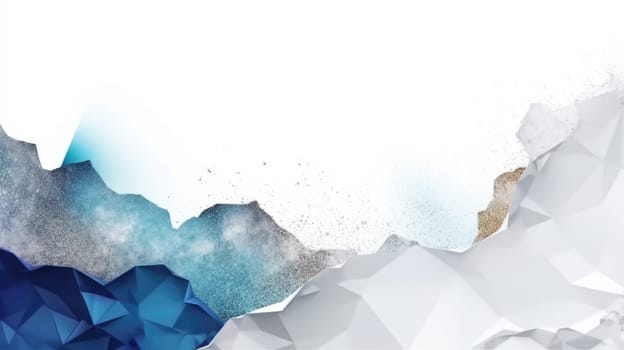 Abstract watercolor artwork mixed with buzzy geometric shapes for background of social media banner generative AI image