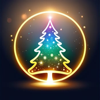 Christmas template. Decorative Christmas tree shape in modern flat style. Perfect for card, invitation, logo design, etc.