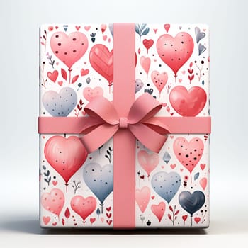 Valentine's day design. Realistic 3d pink gifts boxes. Open gift box full of decorative festive object. Holiday banner, web poster, flyer, stylish brochure, greeting card, cover. Romantic background Valentine's Day concept Copy space