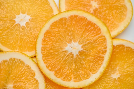 sliced ​​orange laid out on the table as a food background 15
