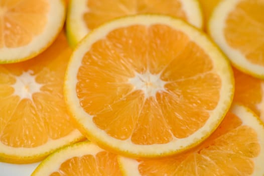 sliced ​​orange laid out on the table as a food background 6
