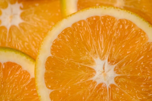 sliced ​​orange laid out on the table as a food background 2