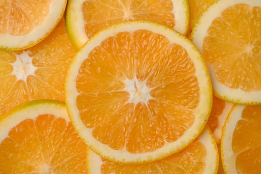 sliced ​​orange laid out on the table as a food background 3