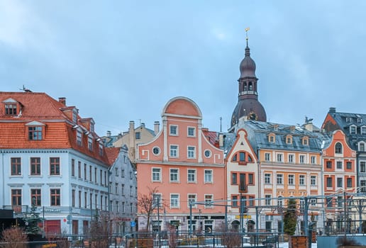 Dome Cathedral and view of it in Old Riga in Latvia