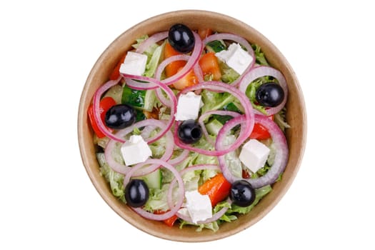 Greek salad on a white background