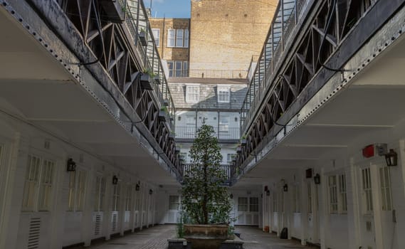 London, UK - Oct 24, 2023 - House in De Vere Mews and De Vere Cottages. South Kensington, Space for text, Selective focus.
