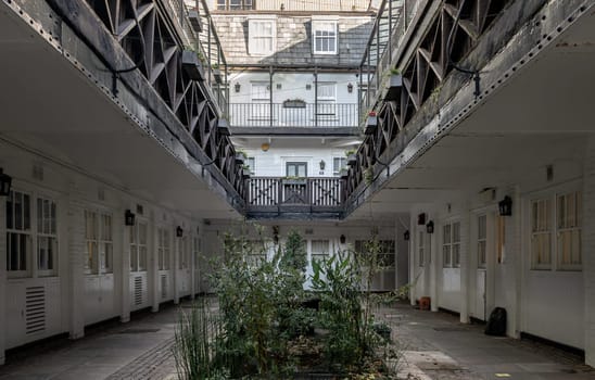 London, UK - Oct 24, 2023 - House in De Vere Mews and De Vere Cottages. South Kensington, Space for text, Selective focus.