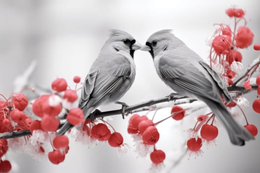 A stunning portrayal of winter's avian beauty, showcasing the artful photography of birds like cardinals, chickadees, and blue jays set against the pristine canvas of snow.