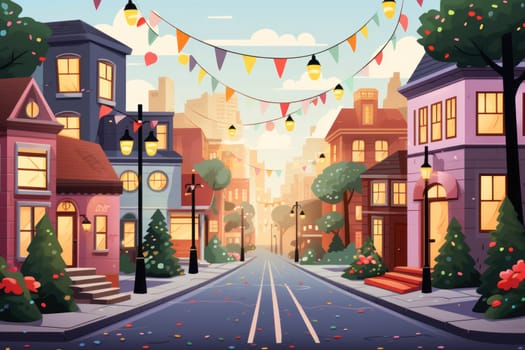 An enchanting portrayal of the holiday season, featuring the dazzling brilliance of Christmas lights, ornaments, and festive adornments that transform towns and neighborhoods into magical wonderlands.