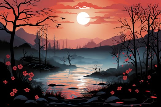 A captivating visual representation of the winter ambiance, focusing on the enigmatic allure of fog and mist enveloping the landscape, especially near bodies of water.
