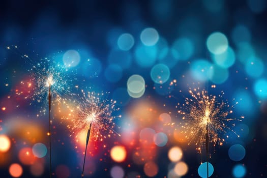 An electrifying display of winter's nocturnal splendor, featuring the dazzling spectacle of New Year's Eve fireworks and other seasonal celebrations.