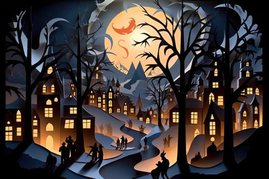 A captivating portrayal of the winter charm, focusing on the creation of cozy and welcoming visuals using the soft glow of candles or lanterns against the snowy backdrop.