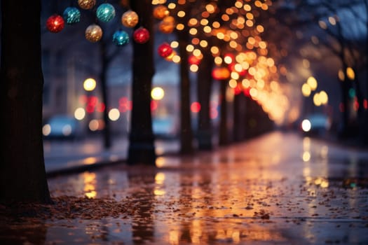 An enchanting portrayal of the holiday season, featuring the dazzling brilliance of Christmas lights, ornaments, and festive adornments that transform towns and neighborhoods into magical wonderlands.
