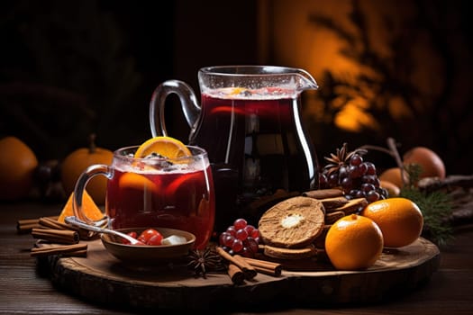 A mouthwatering portrayal of winter's culinary delights, showcasing the artful photography of winter-inspired dishes and beverages like hot soup, roasted chestnuts, and mulled wine.