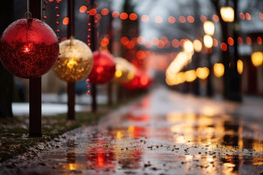 An enchanting portrayal of the holiday season, featuring the dazzling brilliance of Christmas lights, ornaments, and festive adornments that transform towns and neighborhoods into magical wonderlands.