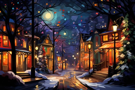 An enchanting portrayal of the holiday season, featuring the dazzling brilliance of Christmas lights, ornaments, and festive adornments that transform towns and neighborhoods into magical wonderlands.