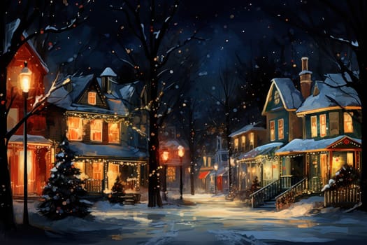 An enchanting portrayal of the holiday season, featuring the dazzling brilliance of Christmas lights, ornaments, and festive adornments that transform towns and neighborhoods into magical wonderlands.
