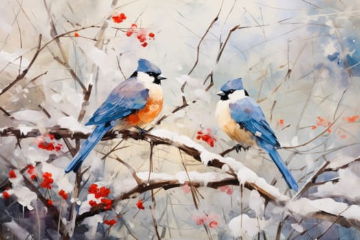 A stunning portrayal of winter's avian beauty, showcasing the artful photography of birds like cardinals, chickadees, and blue jays set against the pristine canvas of snow.