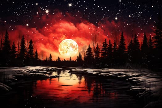 An electrifying display of winter's nocturnal splendor, featuring the dazzling spectacle of New Year's Eve fireworks and other seasonal celebrations.