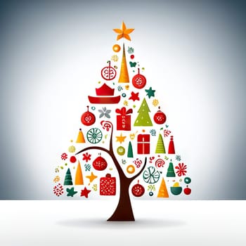 Greeting card with stylized Christmas Tree