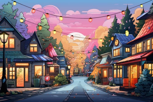 An enchanting portrayal of the holiday season, featuring the dazzling brilliance of Christmas lights, ornaments, and festive adornments that transform towns and neighborhoods into magical wonderlands.