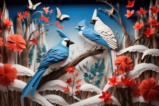 A stunning portrayal of winter's avian beauty, showcasing the artful photography of birds like cardinals, chickadees, and blue jays set against the pristine canvas of snow.