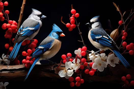 A stunning portrayal of winter's avian beauty, showcasing the artful photography of birds like cardinals, chickadees, and blue jays set against the pristine canvas of snow.