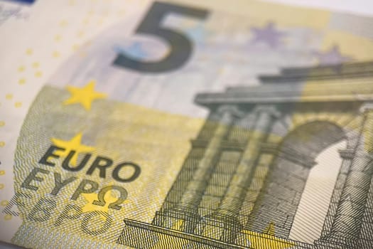 Euro banknotes. Euro, the common currency of the European Union. A financial instrument that plays an important role in the European economy.