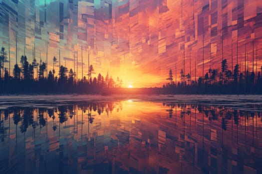 An exquisite visual representation of the winter skies, highlighting the unique color schemes and breathtaking beauty brought by the low-angled sun during winter sunrises and sunsets.