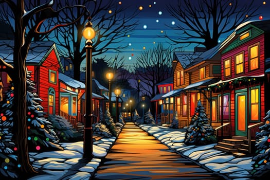 An enchanting portrayal of the holiday season, featuring the dazzling brilliance of Christmas lights, ornaments, and festive adornments that transform towns and neighborhoods into magical wonderlands.