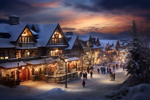 A dynamic portrayal of the winter wonderland at ski resorts, capturing the exhilaration and scenic beauty.
